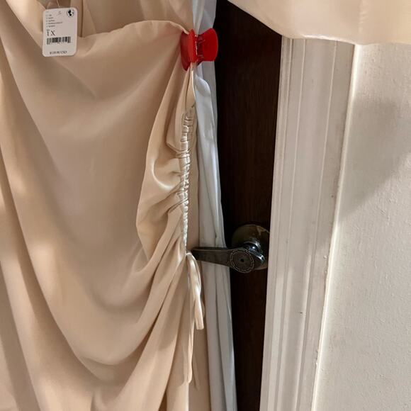 4 Si3nna ivory Sydney mini dress faux wrap ruched side wedding party size 1x - Picture 5 of 11